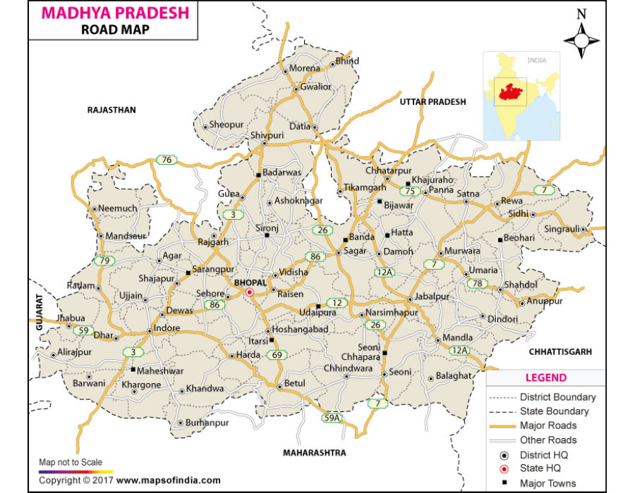 Buy Madhya Pradesh Road Map